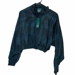 NWT Crop top plaid windbreaker